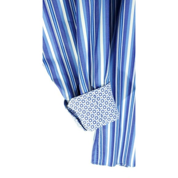 Bugatchi Men Multi Stripe Flip Cuff Button L/S XL - Picture 4 of 10